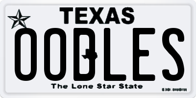 TX license plate OODLES