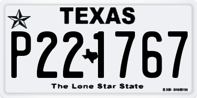 TX license plate P221767