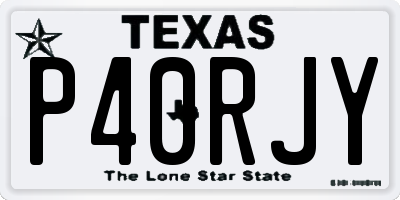 TX license plate P40RJY