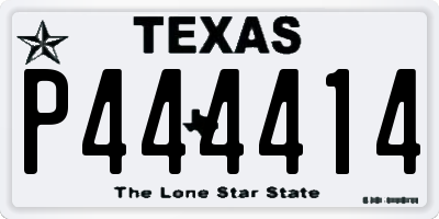 TX license plate P444414