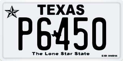 TX license plate P6450