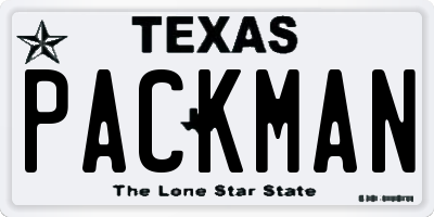 TX license plate PACKMAN