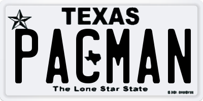 TX license plate PACMAN