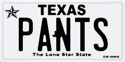 TX license plate PANTS