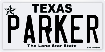 TX license plate PARKER