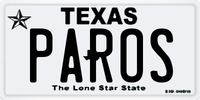 TX license plate PAROS