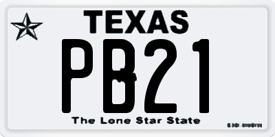 TX license plate PB21