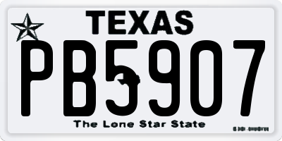 TX license plate PB5907