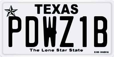 TX license plate PDWZ1B