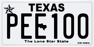 TX license plate PEE100