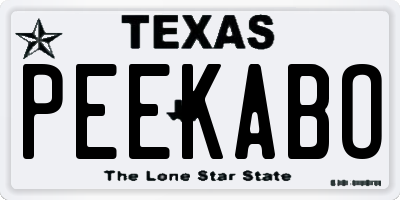 TX license plate PEEKABO