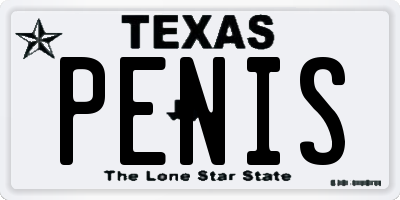 TX license plate PENIS