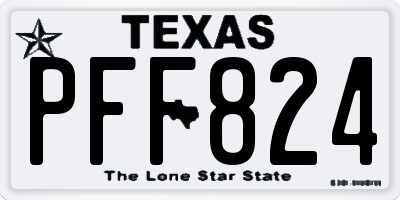 TX license plate PFF824