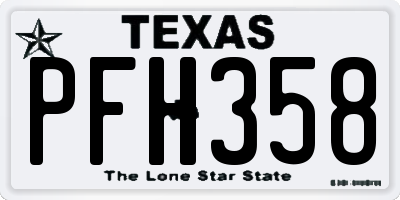 TX license plate PFH358