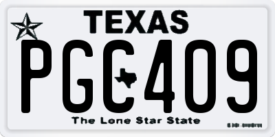 TX license plate PGC409