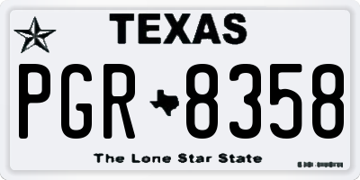 TX license plate PGR8358