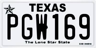 TX license plate PGW169