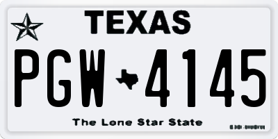 TX license plate PGW4145