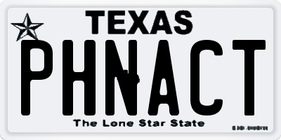 TX license plate PHNACT