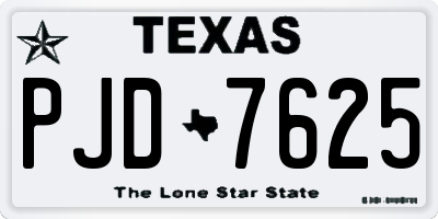 TX license plate PJD7625