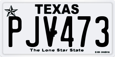 TX license plate PJV473