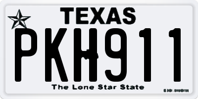 TX license plate PKH911