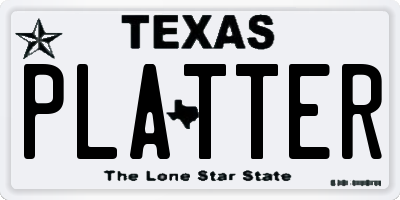 TX license plate PLATTER