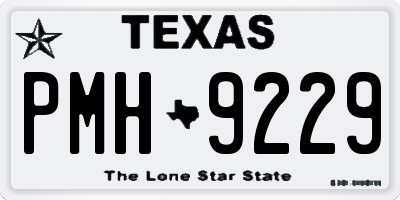 TX license plate PMH9229