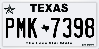 TX license plate PMK7398