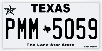 TX license plate PMM5059