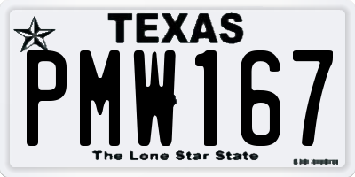 TX license plate PMW167