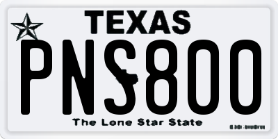 TX license plate PNS800