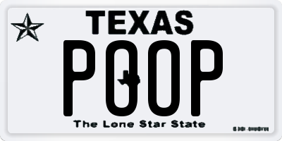 TX license plate POOP