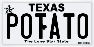 TX license plate POTATO