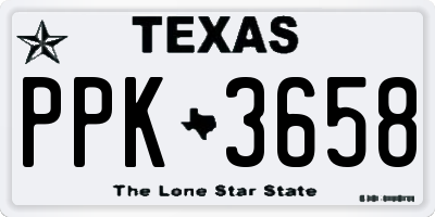 TX license plate PPK3658