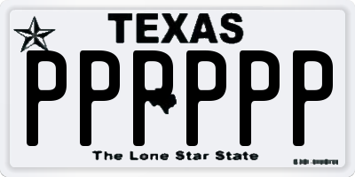 TX license plate PPPPPP