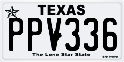 TX license plate PPV336