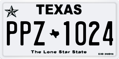 TX license plate PPZ1024