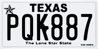 TX license plate PQK887