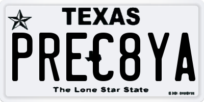 TX license plate PREC8YA