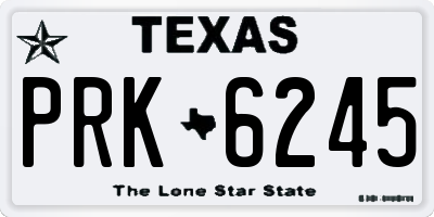 TX license plate PRK6245