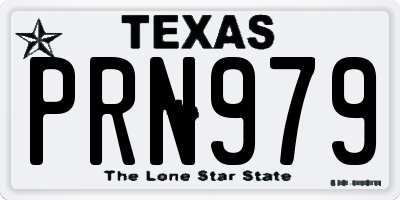 TX license plate PRN979