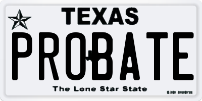 TX license plate PROBATE