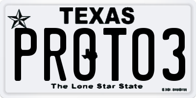 TX license plate PROTO3