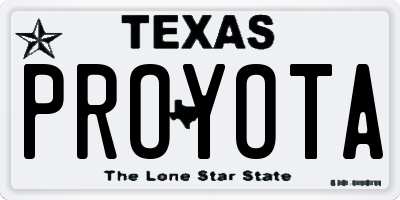 TX license plate PROYOTA