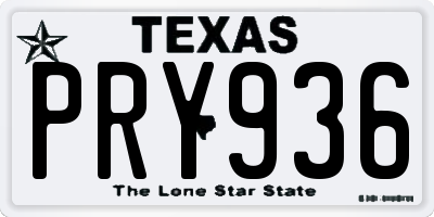 TX license plate PRY936