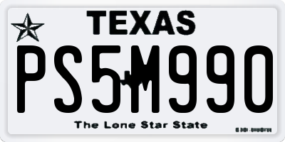 TX license plate PS5M990