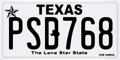 TX license plate PSD768