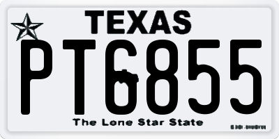 TX license plate PT6855