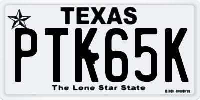 TX license plate PTK65K